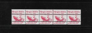 US Stamps: #1900; 5.2c Sleigh (Precancel w/Lines); #1 PNC5 No Gap; MNH