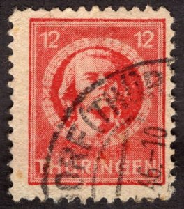 1945, Germany, Thuringia 12pf, Used, Sc 16N6
