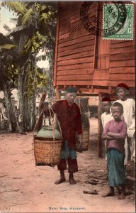 1915 Singapore SS Malaya Street Shop Picture Postcard Cover To Paris France