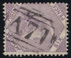 JAMAICA 1871 Scott 11 6d lilac CC Wmk, Used VF,  Scarce A71 Cancel - Saint David