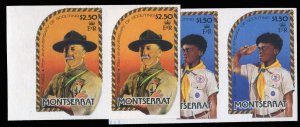 Montserrat #487-488, 1982 Boy Scouts, set of two imperf. horizontal pairs, ne...