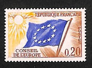 France 1963, Misprint, 0.20 with brown colour above sun, MNH