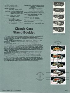 US SP834 Classic Automobiles Souvenir Page #2385a