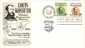 #1117-1118 Lajos Kossuth – Masonic Stamp Club Cachet  