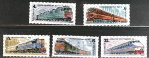 Russia Scott 5044-5048 MNH** 1982 Locomotive set