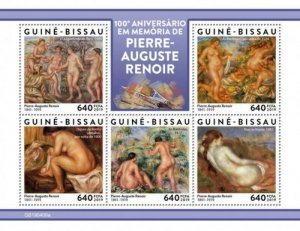 Guinea-Bissau - 2019 Artist Pierre-Auguste Renoir - 5 Stamp Sheet - GB190409a