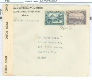 Belgian Congo 142/153 1940 Censorship, Missionary mail