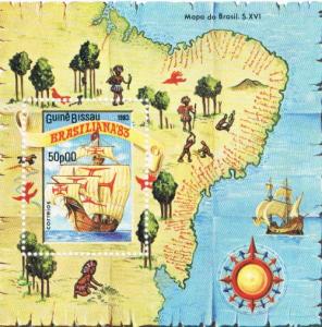 Guinea-Bissau 497 SS MNH Map (ML0278)