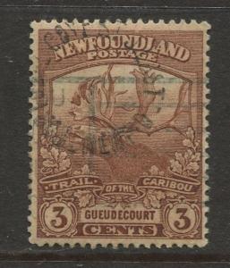 Newfoundland - Scott 117 - Caribou Issue - 1919 - Used - Single 3c Stamp