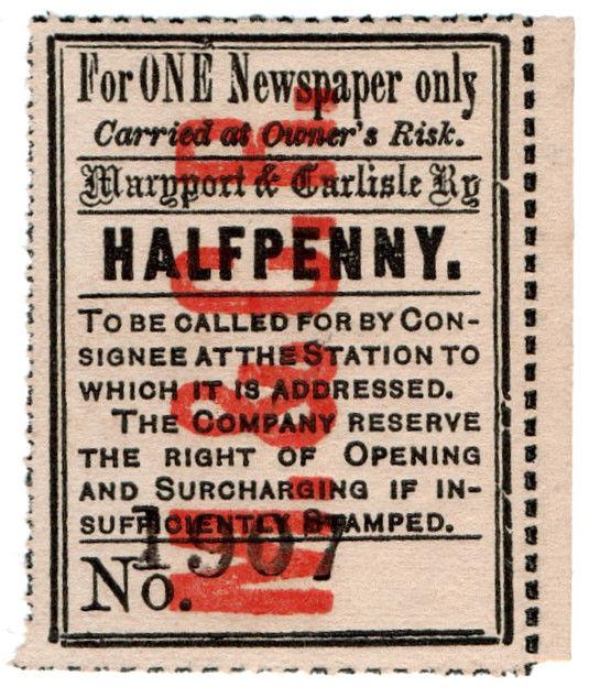 (I.B) Maryport & Carlisle Railway : Newspaper Parcel ½d