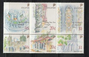 Singapore 1991 House of Worships Sc 589a, 591a, 595a MNH A1557