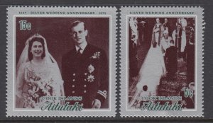 Aitutaki 51-52 Silver Wedding MNH VF