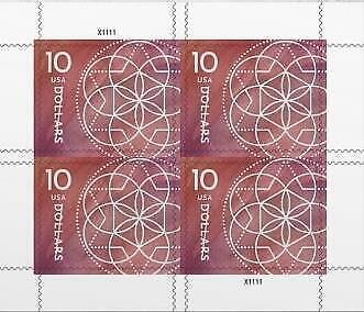 USPS #5755 $10.00. Floral Geometry Stamp  MNH 2023 - BLK/4-USPS SEALED