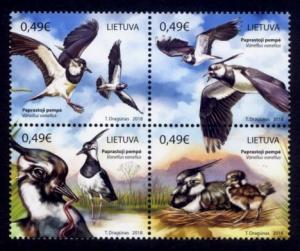 Lithuania Sc# 1132 MNH Northern Lapwings (Block of 4)