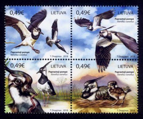 Lithuania Sc# 1132 MNH Northern Lapwings (Block of 4)