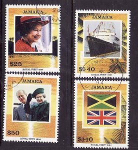 Jamaica-Sc#802-5- id8-used set-QEII-Royal Visit-1994-