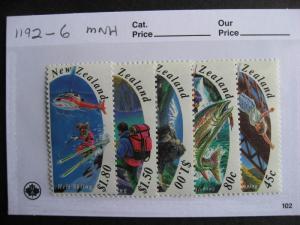 NEW ZEALAND adventure sports set Sc 1192-6 MNH