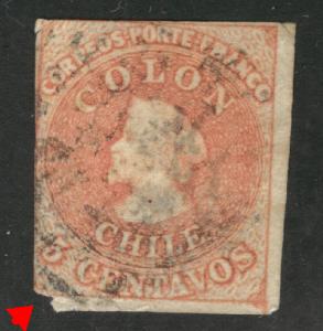 Chile Scott 9 used 1858 stamp