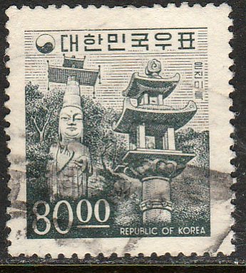 KOREA 525, BHUDDIST TEMPLE. USED. VF (570)