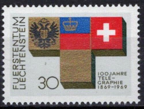 ZAYIX - 1969 Liechtenstein 461 MNH Telegraph System Centennial 113022S49M