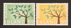 Iceland 1962 #348-9, Europa, Wholesale Lot of 5, MNH, CV $4.25