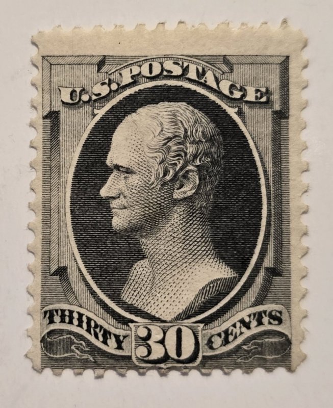 US Stamp Scott #154 ($7500) - A53 30c black -MH - VF - 1870