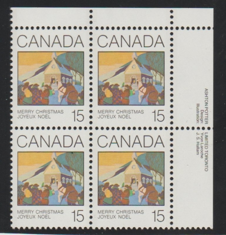 Canada 870 Christmas 1980 - MNH - Plate Block  UR