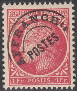 France 1922-47 MH 1fr Ceres de Mazelin Precancel Raised 'T'