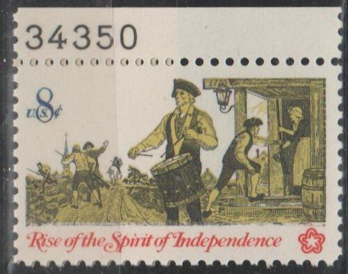 #1478, Single W/PL# 34350. Spirit of Independence MNH, ' 8 cent'