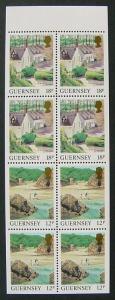 Guernsey, Scott 374b, booklet pane of 8, with tab, MNH