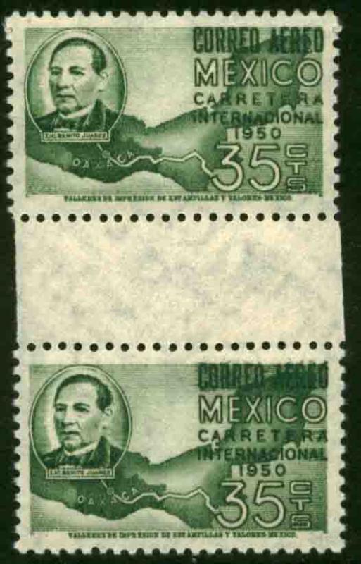 MEXICO C200 35¢ Highway Inauguration Gutter Pair MINT, NH. VF.