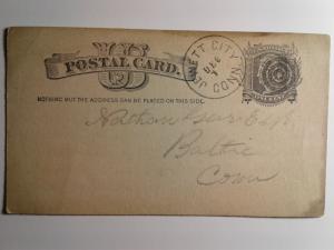 SCOTT # UX 7 USED POST CARD BULLS EYE CANCEL 1882 AMAZING !!