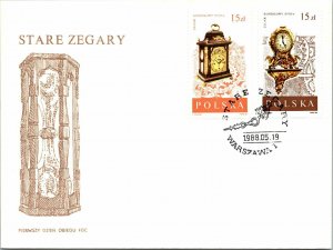 Poland 1988 FDC - Old Clocks - F12621