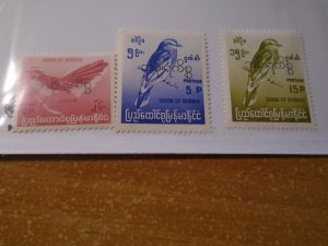 Burma ( Myanmar) #  O106 / O108-109  MNH  Birds