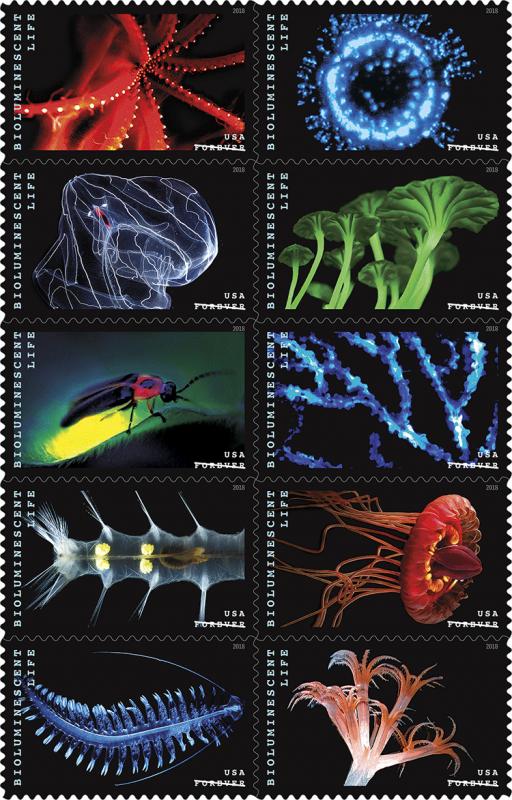 5264-5273 (5273a) Bioluminescent Life Block Of 10 Mint/nh Free Shipping