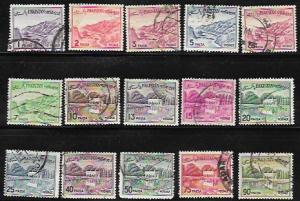 Pakistan #129b-140  Used set of 15 stamps.  Nice.