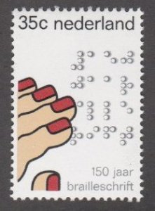 Netherlands # 533, Fingers Reading Braille, Mint  NH