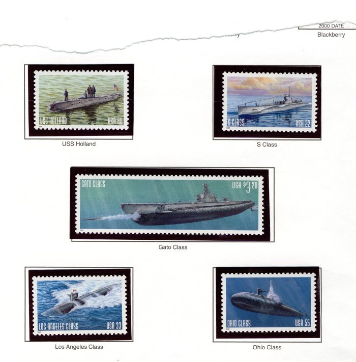 US #3372-77 SUBMARINE, set of singles, VF/XF mint never hinged, Very RARE!