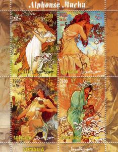 Somalia 2004 ALPHONSE MUCHA Czech Painter Sheet Perforated Mint (NH)