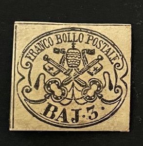 Italian States - Roman States, Sc.#4, mint hinged