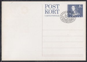 Sweden - Oct 1976, Postal Museum Cancel 0n 1Kr Post Card