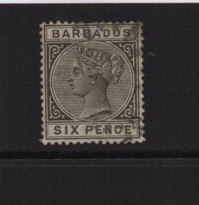 Barbados 1886 Sg100 Six Pence used