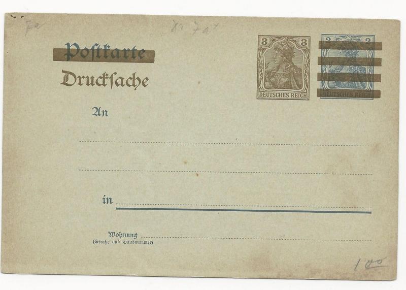 Germany Overprint Postal Card Unused Mi #PZD2Y