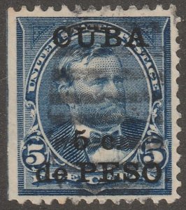 Cuba, stamp, Scott#225, used, hinged,  5 cents, blue,