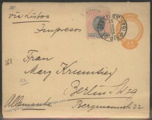 Brazil 1898 Upfranked Postal Periodical Wrapper to Berlin Germany Cover G112484