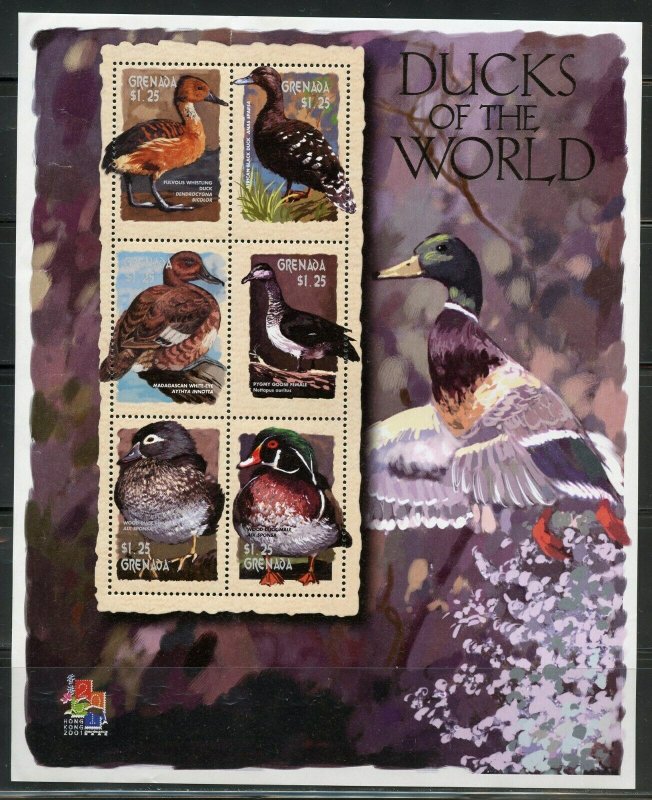 GRENADA DUCKS OF THE WORLD  SHEET III MINT NH 