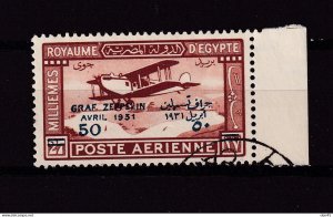 Egypt 1931 Air Post Sc C3 Overprint Graf Zeppelin  Used  15959