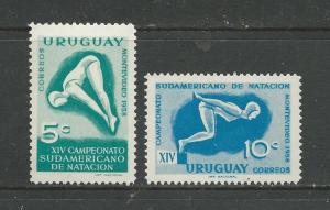 Uruguay Scott catalogue # 628-629 Unused Hinged