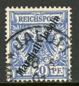 Marshall Islands 1900 Germany 20 pfg Ultra Berlin Print Sc #10 VFU E607