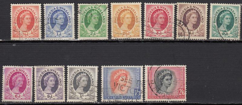 Rhodesia & Nyasaland -1954 QEII short set from Sc# 141/155 - MNH (591)